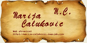Marija Čaluković vizit kartica